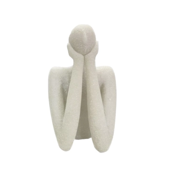 Escultura Figura Pedra Pensativa 20cm Hc23383 Home
