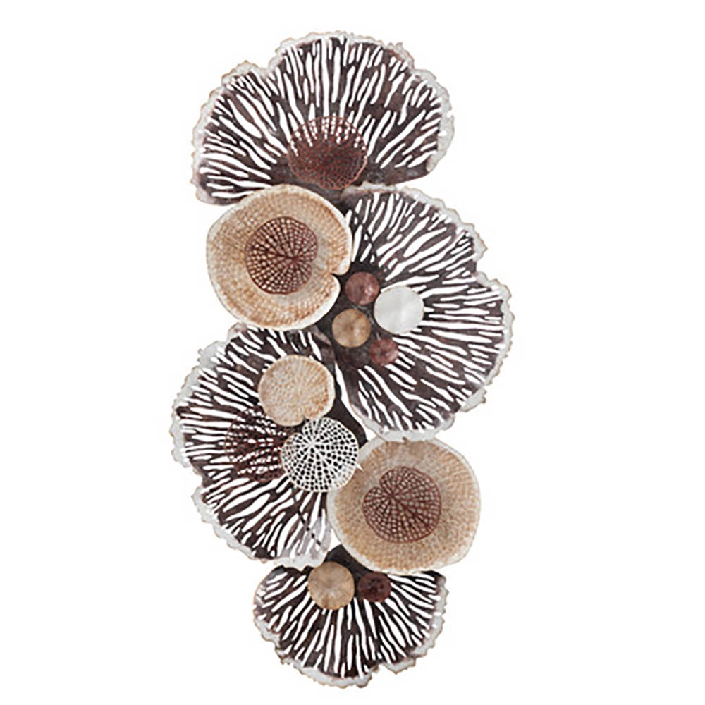 Escultura Parede Folha Marrom Bege 135x9x69cm Hc22290 Home