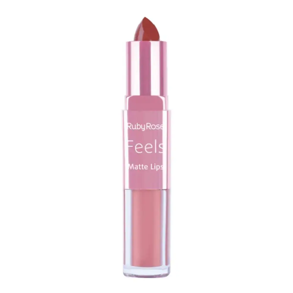 Batom Matte Ruby Rose Hb 8608 2 Lips Duo Cor 211 1un