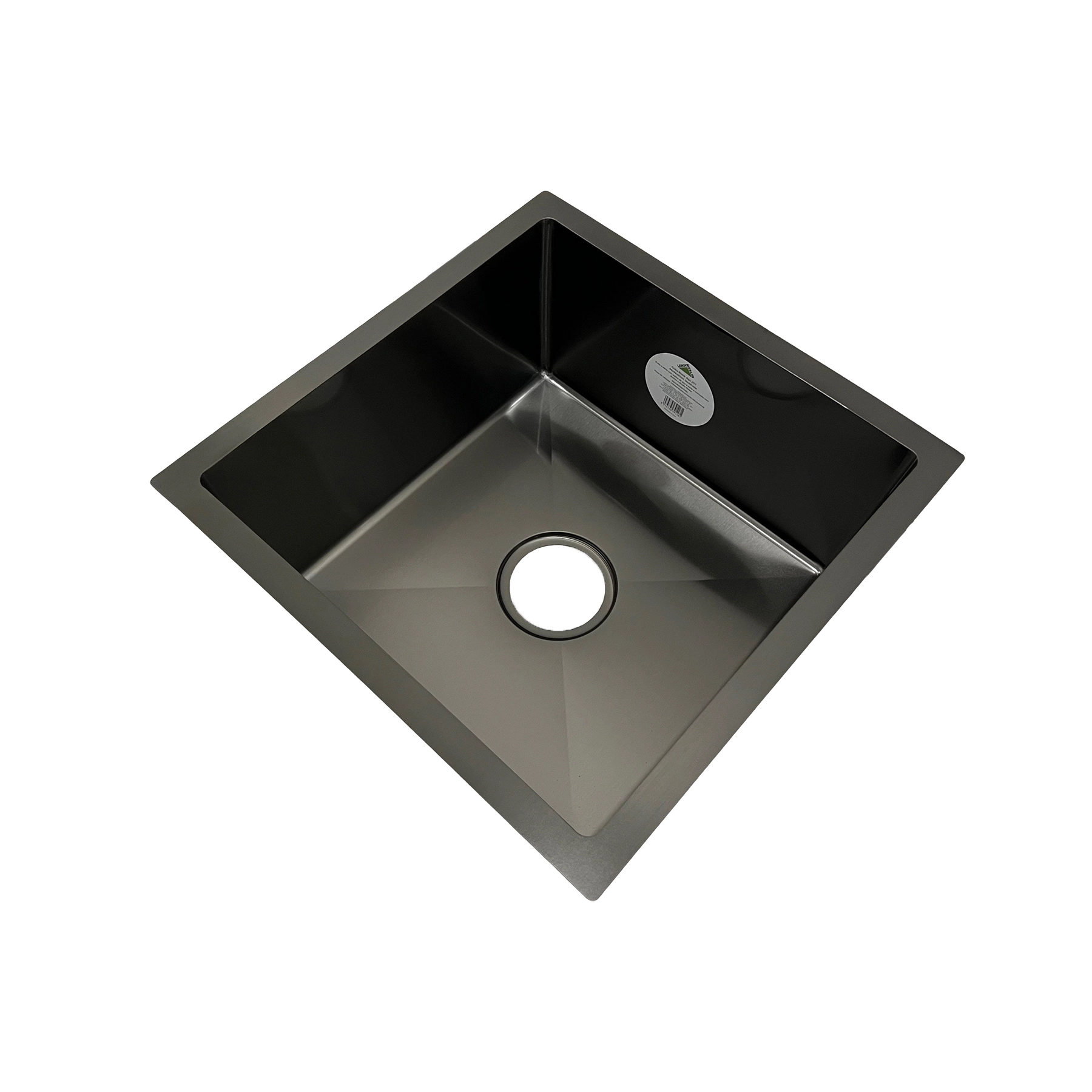 Cuba para Cozinha Simples de Embutir ou Sobrepor em Aço Inox Escovado Preto Quadrada 44x44x20cm 0,7mm 4.1/2" Casablanca