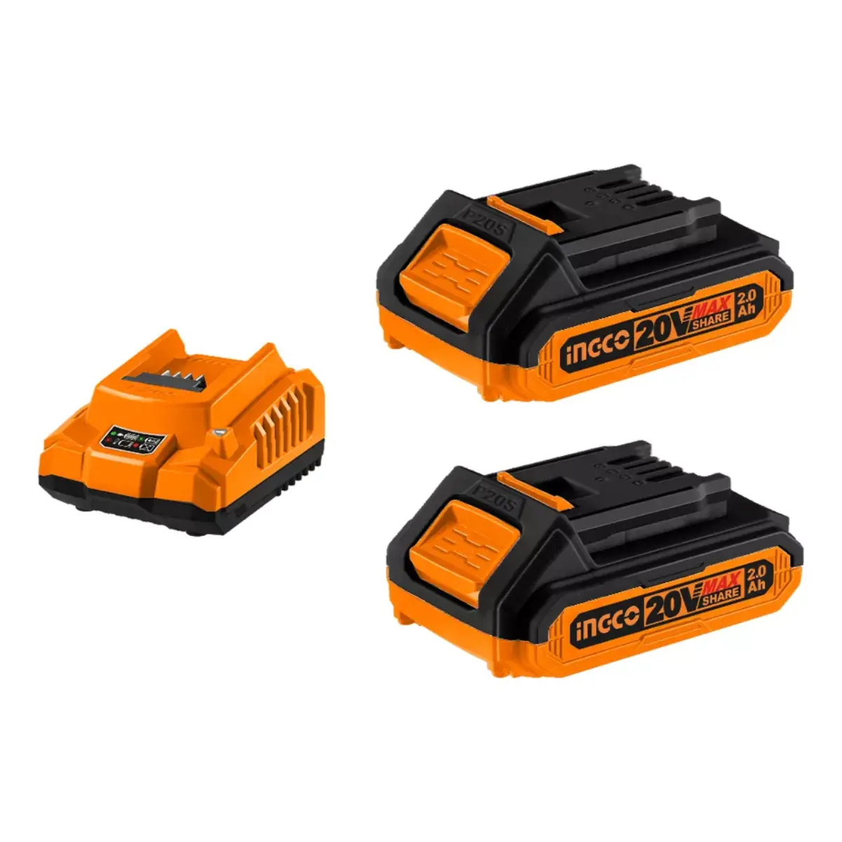 Kit 02 Baterias Ingco 2.0 Amper E Carregador 20v Bivolt Fbcpk12222-9
