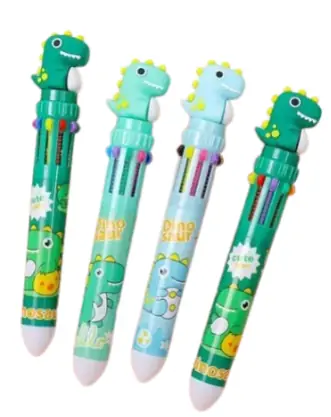 Caneta Dinossauro C/10 Cores Gv