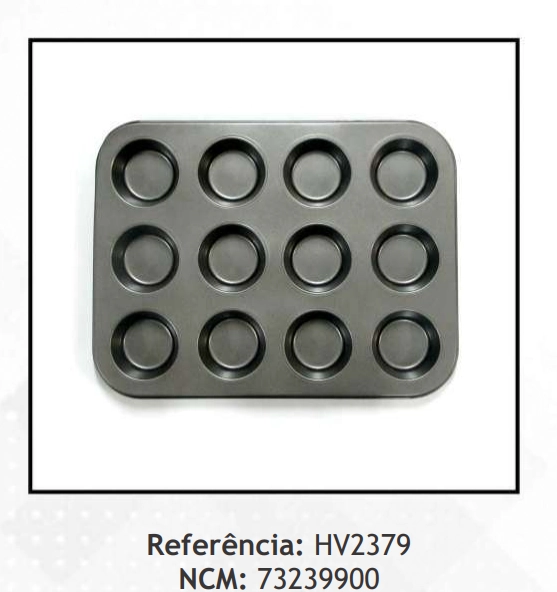 Forma P/ Pao De Queijo Teflon Bandeja C/12