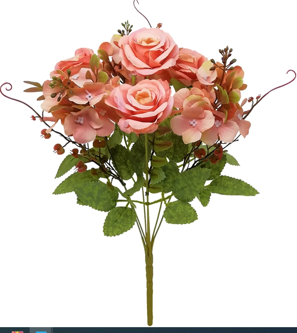Buque Misto Rosas Hortensias 40cm 2123 Mc Flores