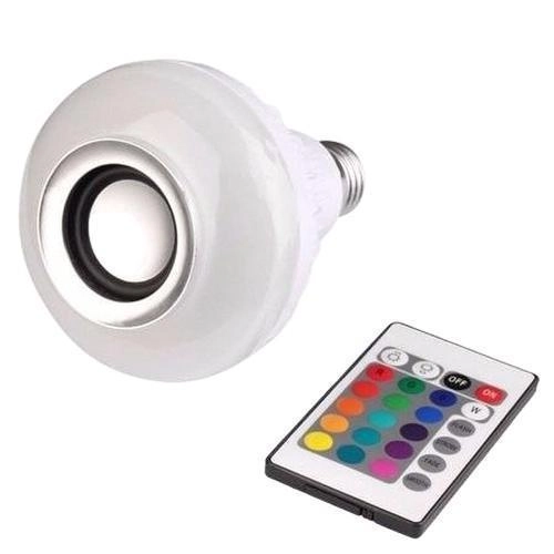 Lâmpada Led Caixa De Som Bluetooth Musical Com Controle Rgb