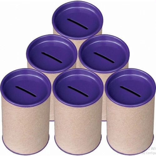 Cofrinho 10x6cm Tampa Roxo