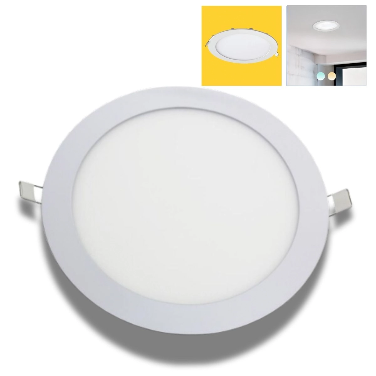 Painel Led Redondo 18w Embutir Branco Frio Driver Integrado