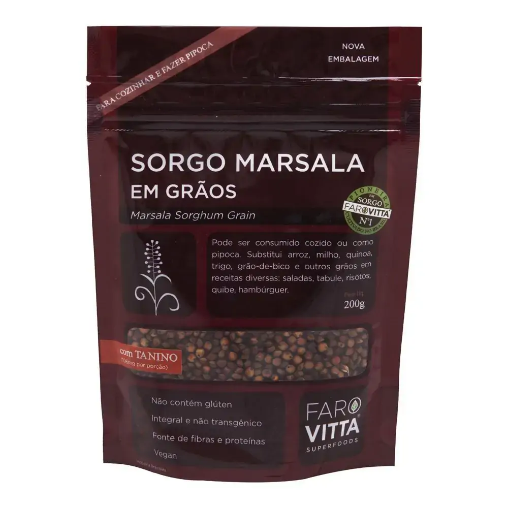 Sorgo Integral Em Grãos 200g Farovitta