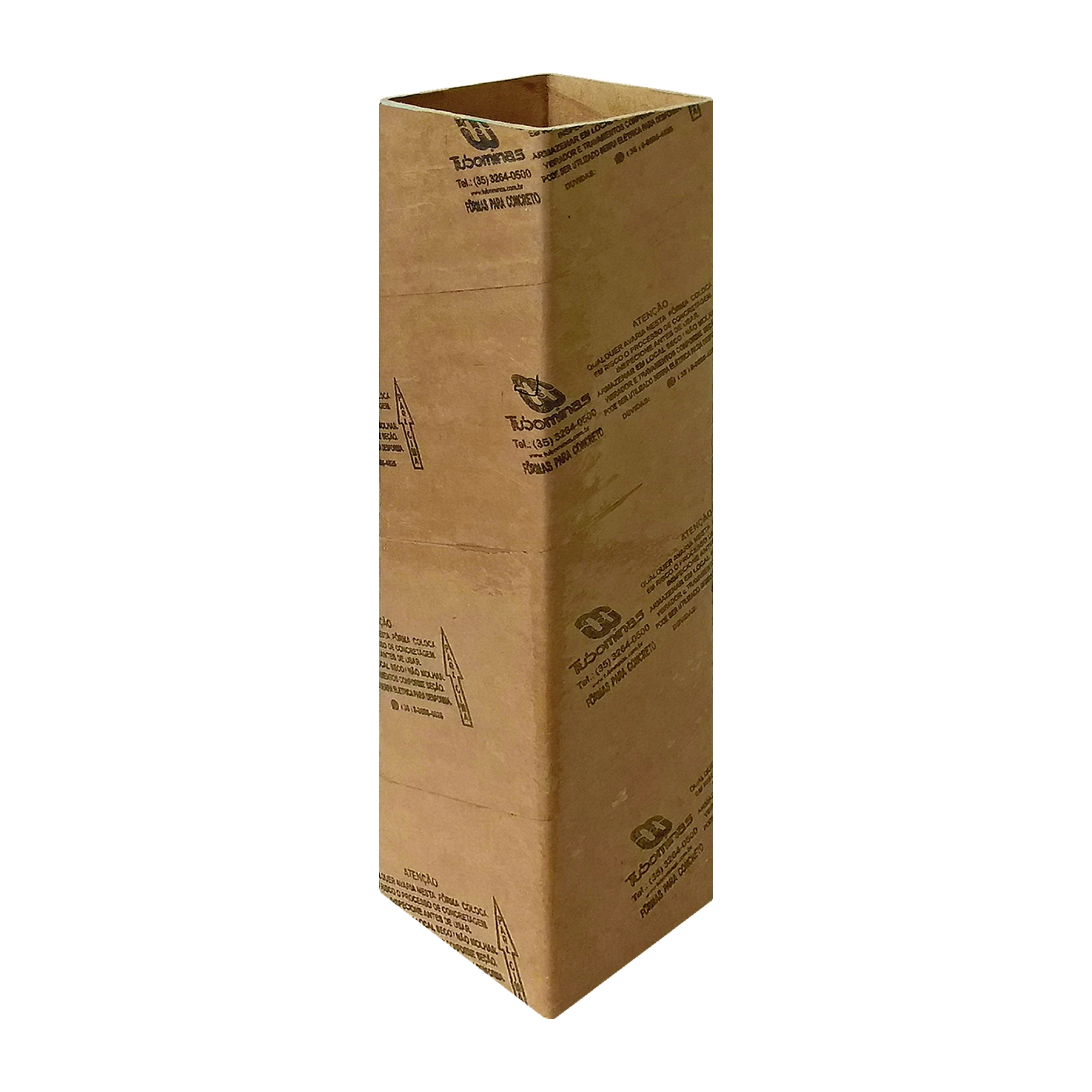 Fôrma de Papelão Quadrada 150x150mmx3m Tubominas