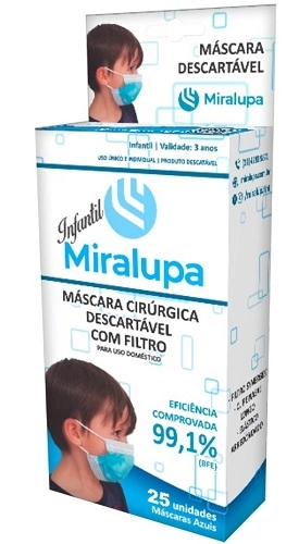 Mascara Azul Infantil 25 Unid Miralupa