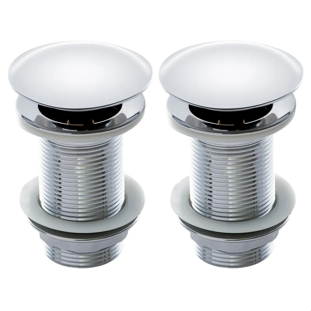 2 Válvulas Click Up De Inox Ralo P/ Cuba Vidro E Louça