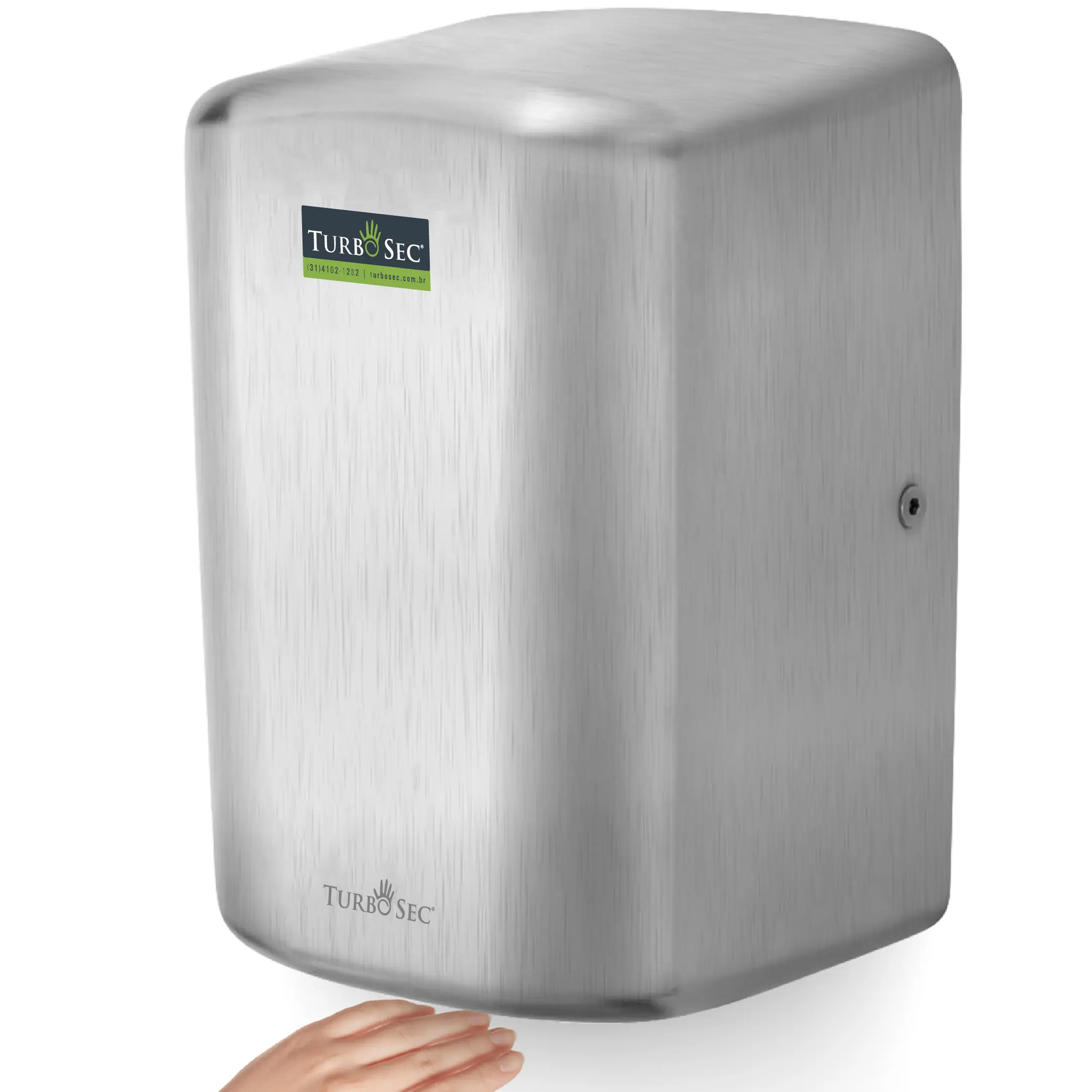 Secador De Mãos Turbosec Dynamic Alto Fluxo Aço Inox