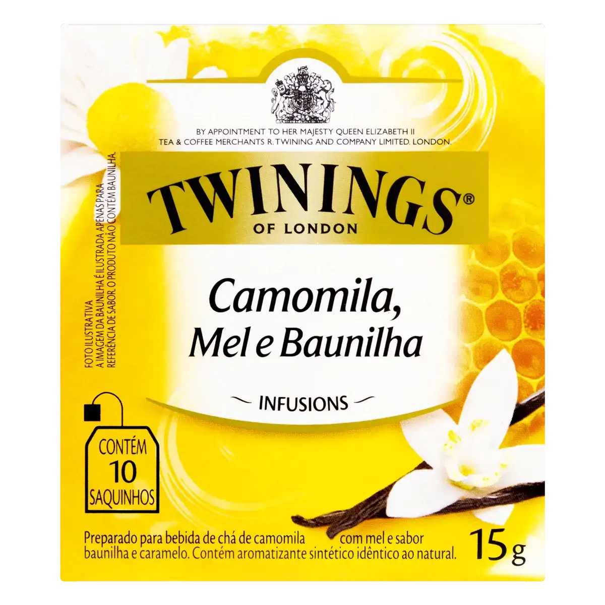 Chá Camomila, Mel E Baunilha Twinings Infusions Caixa 15g 10 Unidades