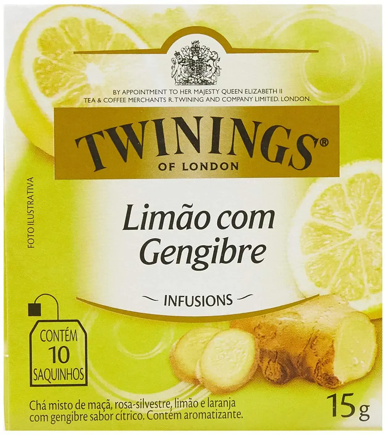 Chá Limão Com Gengibre Twinings Infusions Caixa 15g 10 Unidades