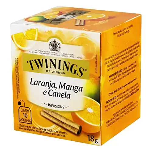 Chá Laranja, Manga E Canela Twinings Infusions Caixa 18g 10 Unidades