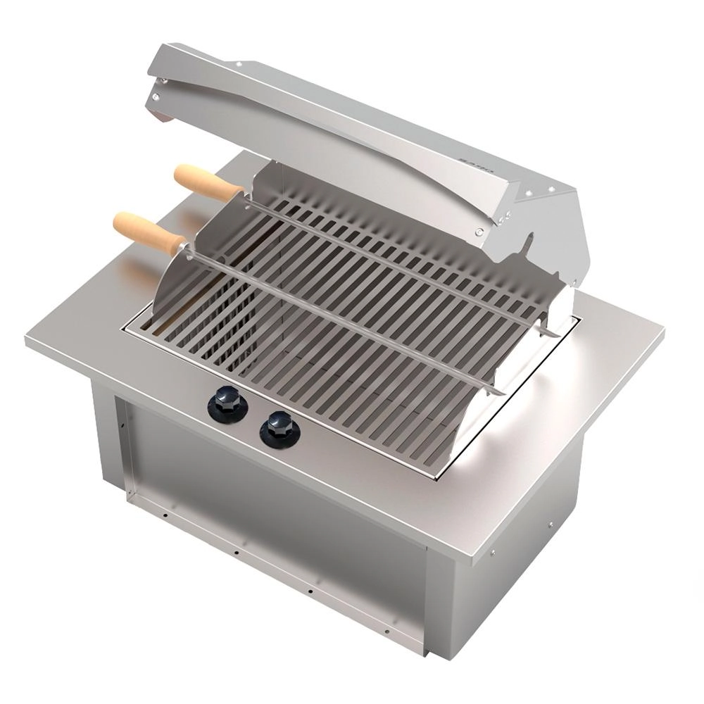 Churrasqueira Elétrica Cooktop De Embutir Inox Saro Che C/ 2 Espetos