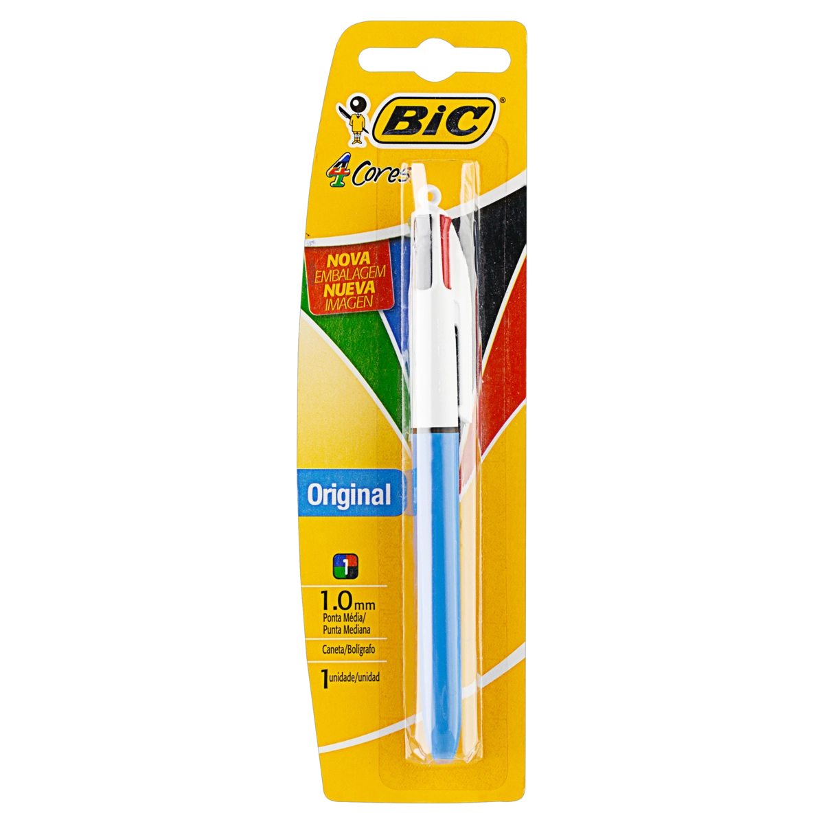 Caneta Bic Cristal Com 4 Cores Sortidas