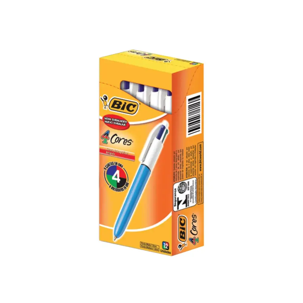 Pap Caneta Bic 4 Cores Unidade