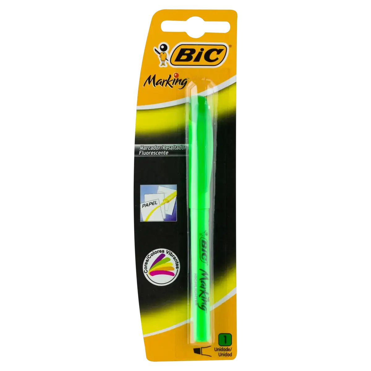 Marcador De Texto Fluorescente Verde Bic Marking