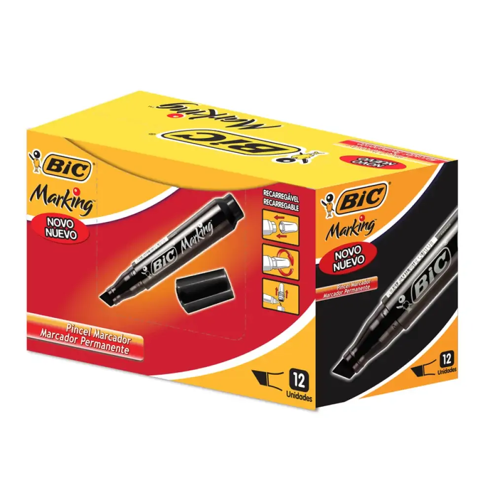 Marcador Permanente Bic Recarregavel Preto R904213