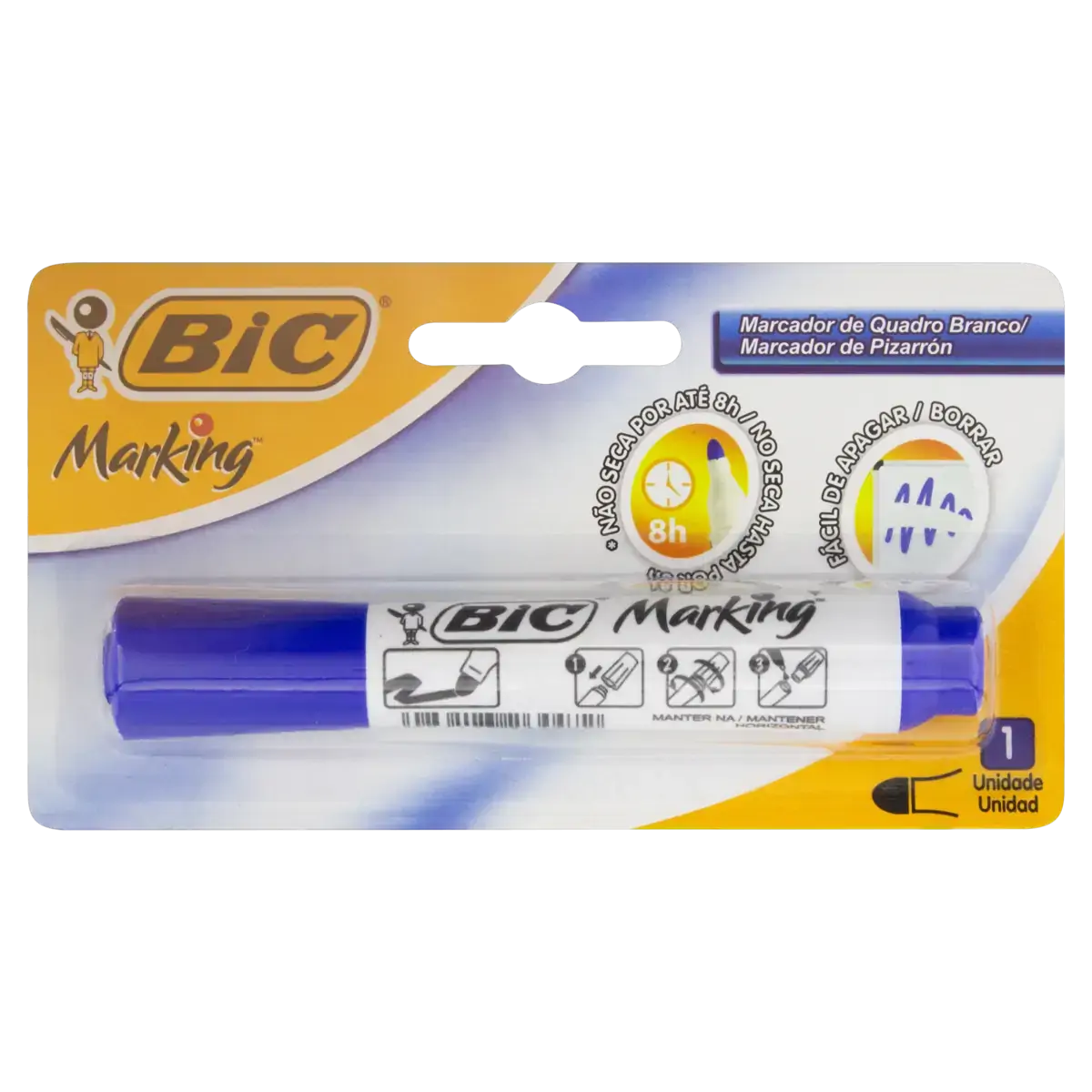 Marcador Azul Para Quadro Branco 8h Bic Marking