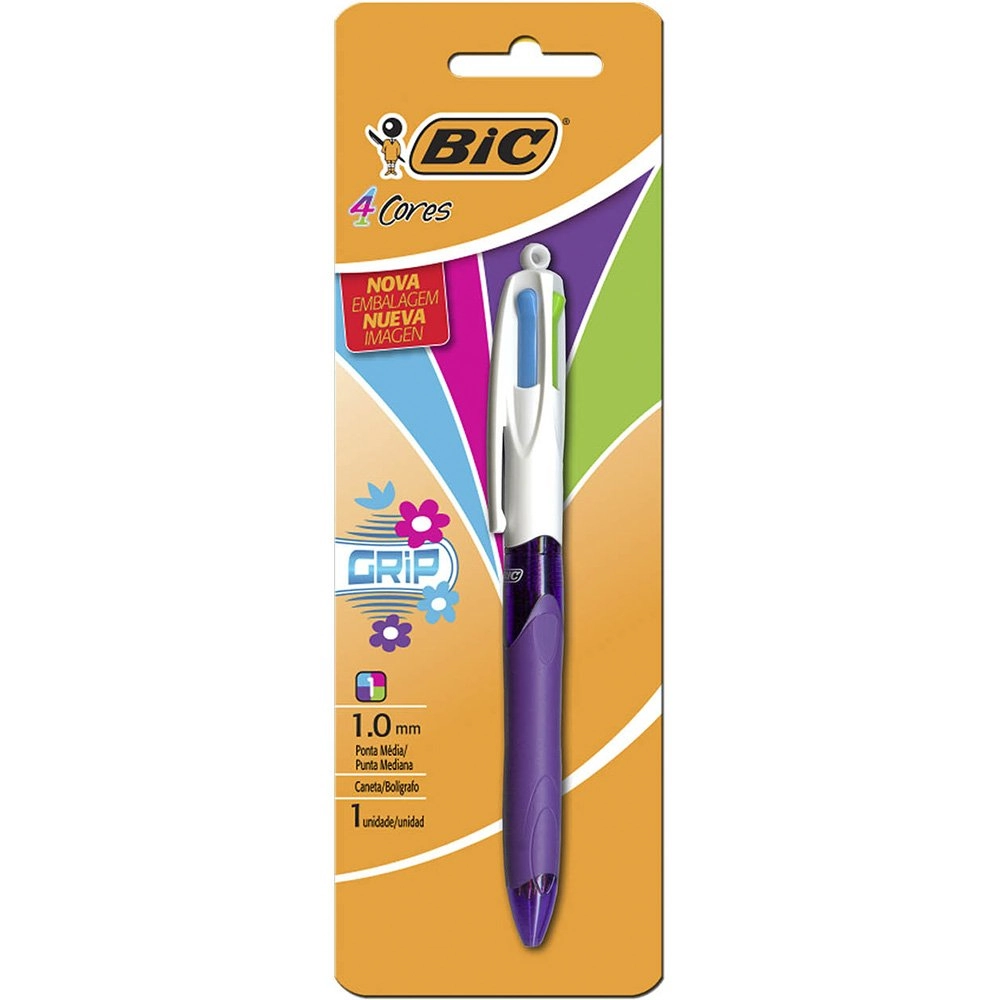 Caneta Bic 4 Cores Grip Fashion