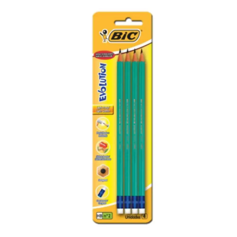Lapis Preto Bic Evolut C/borrac C/4