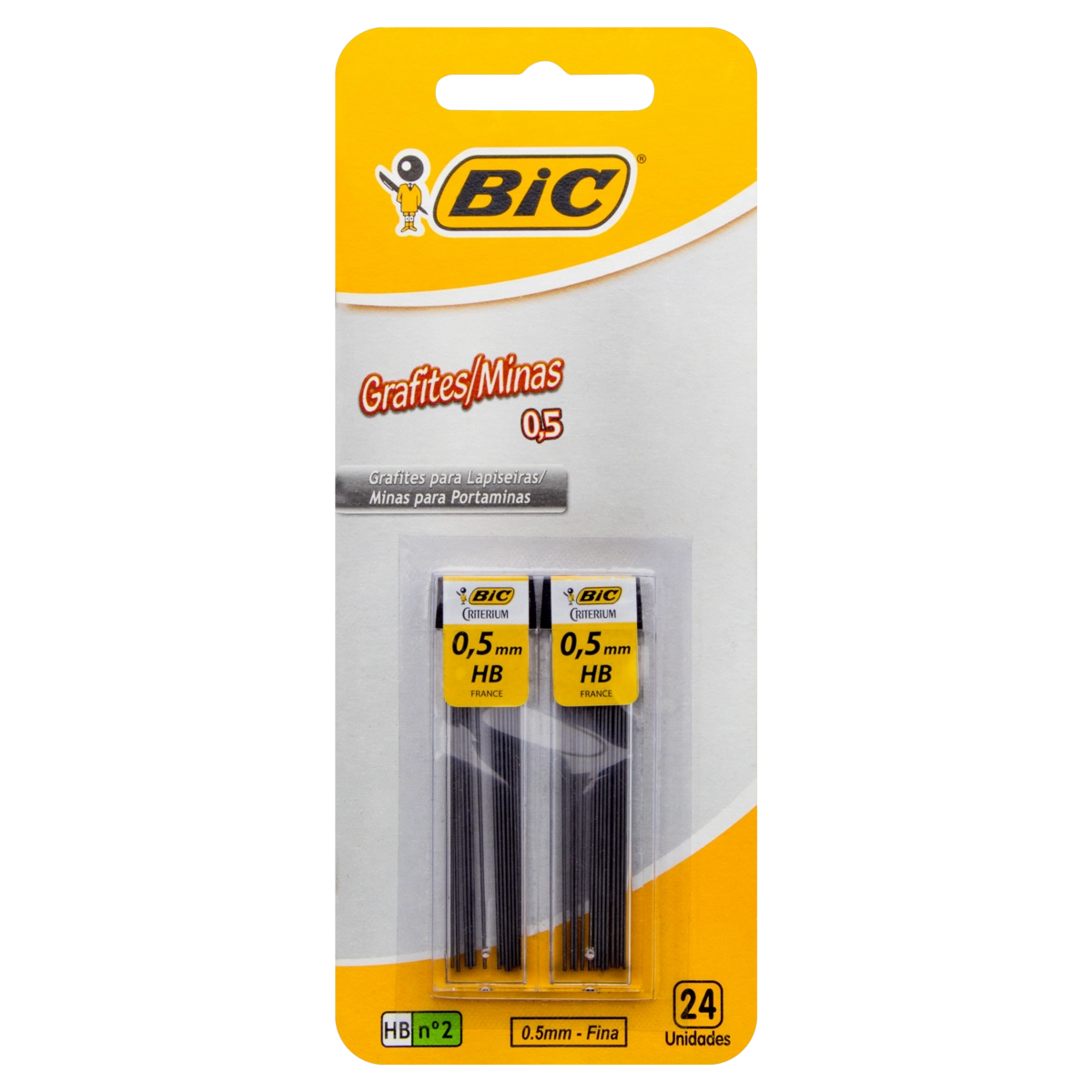 Grafite Para Lapiseira Hb 0,5mm Bic 2 Unidades
