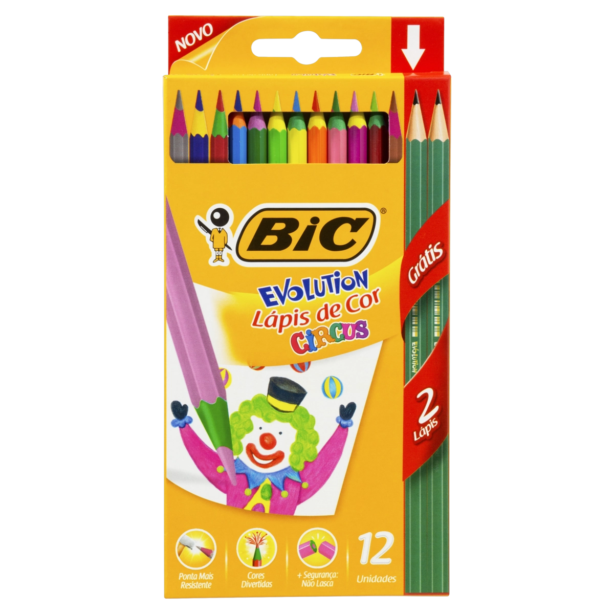 Lápis De Cor Circus Bic Evolution 12 Unidades Grátis 2 Lápis