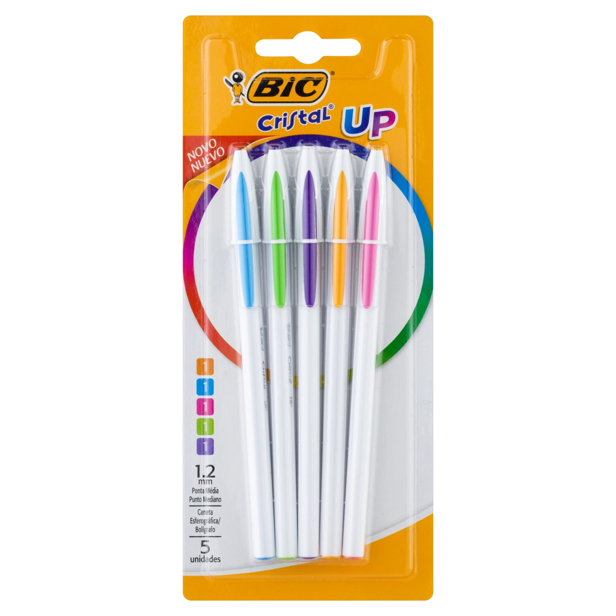 Caneta Esferográfica Ponta Média Up Bic Cristal 5 Unidades