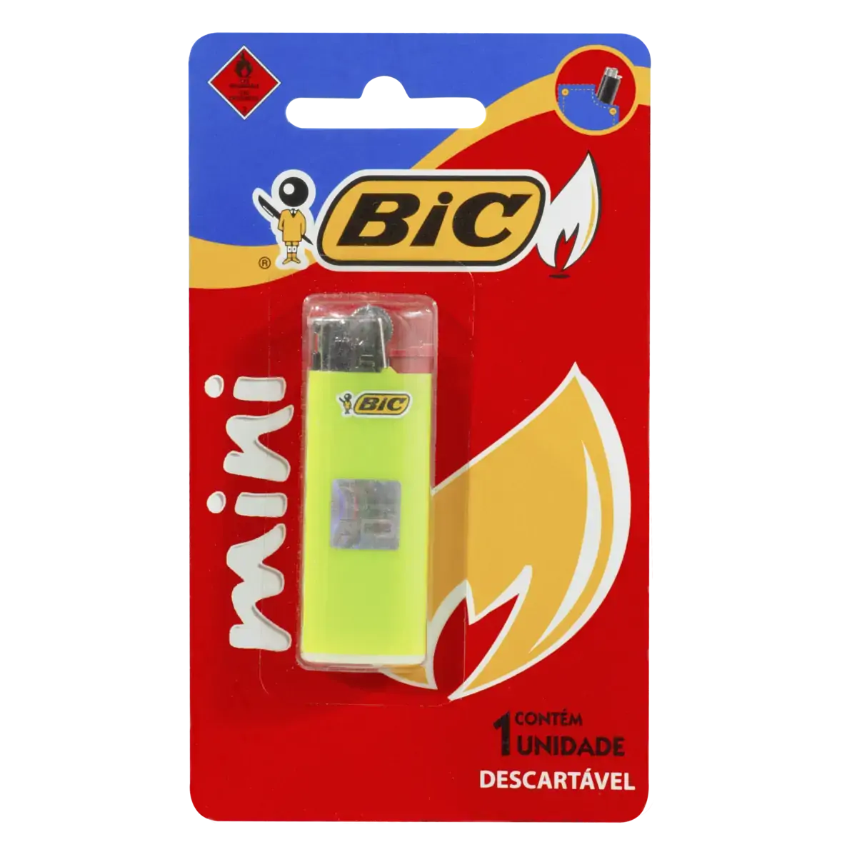 Isqueiro Descartável Amarelo Mini J5 Bic