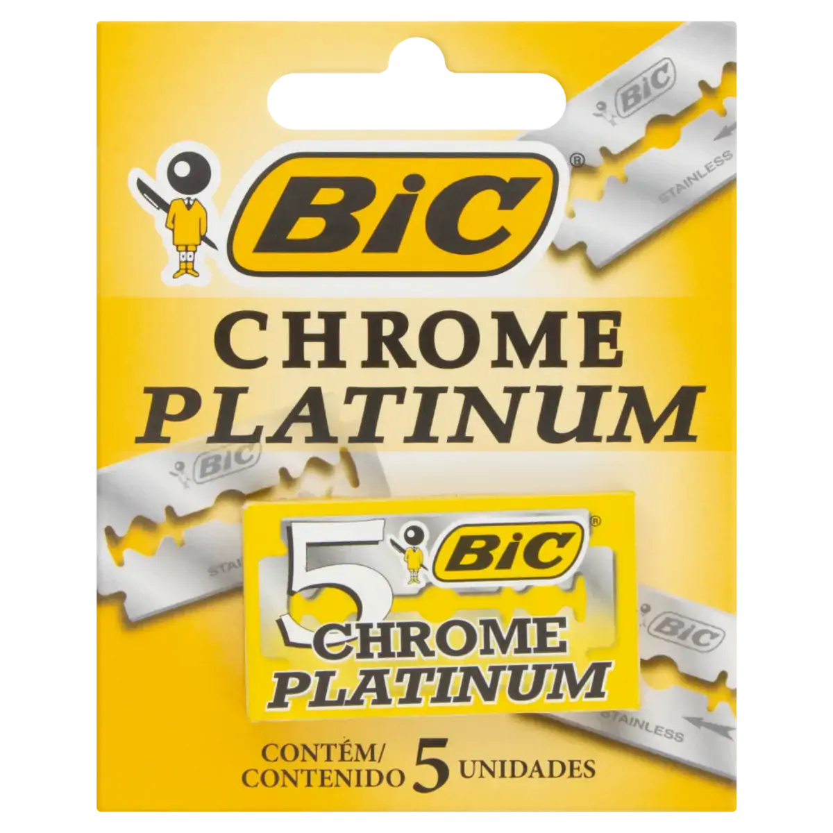 Lâmina Descartável Bic Chrome Platinum 5 Unidades