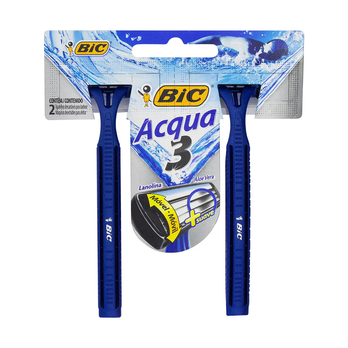 Aparelho de Barbear BIC Acqua 3 com 2 Unidades