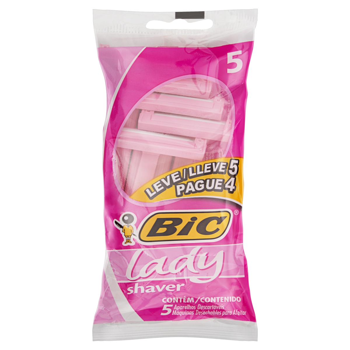 Aparelho De Depilar Descartável Bic Lady Shaver Leve 5 Pague 4 Unidades