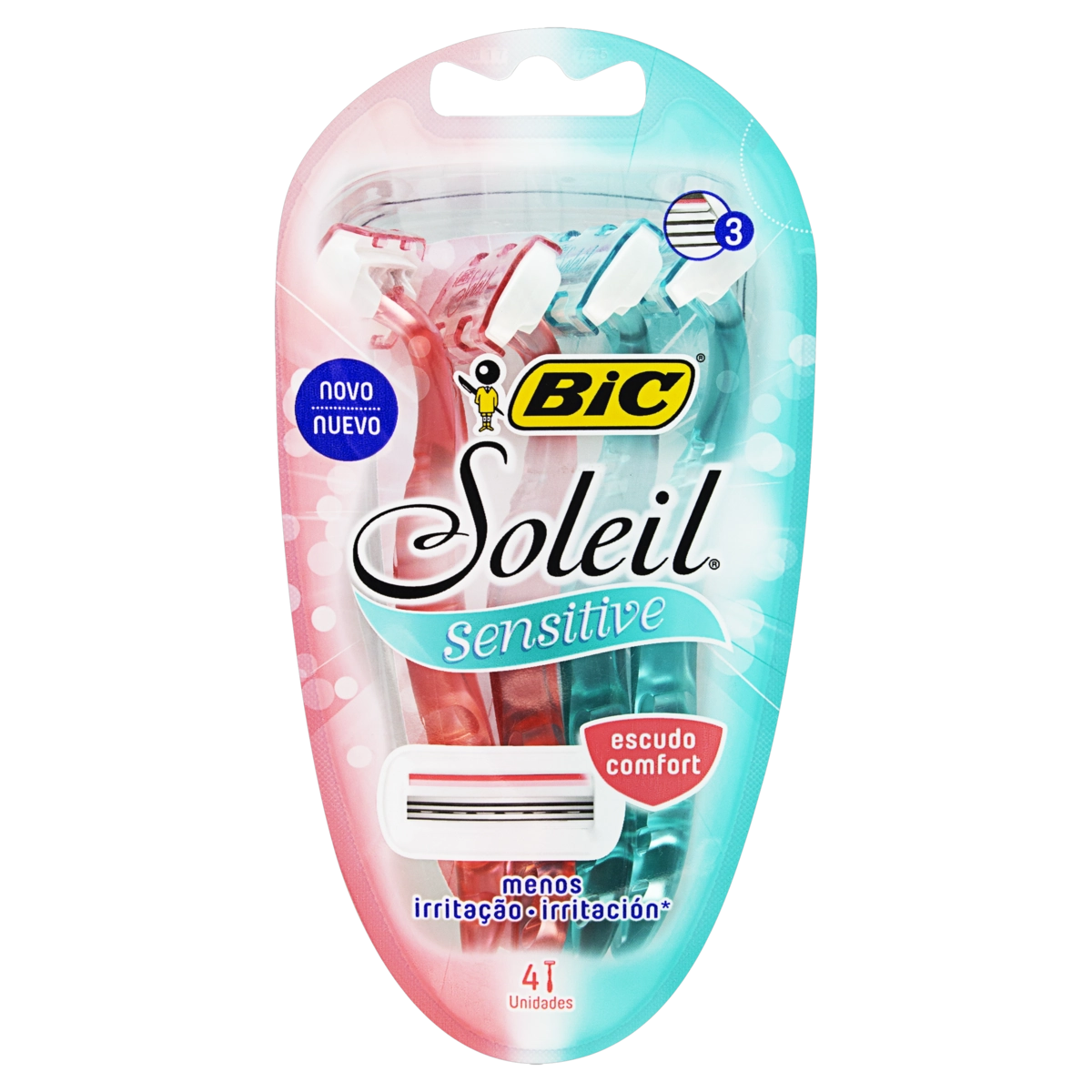 Aparelho De Depilar Descartável Bic Soleil Sensitive 4 Unidades