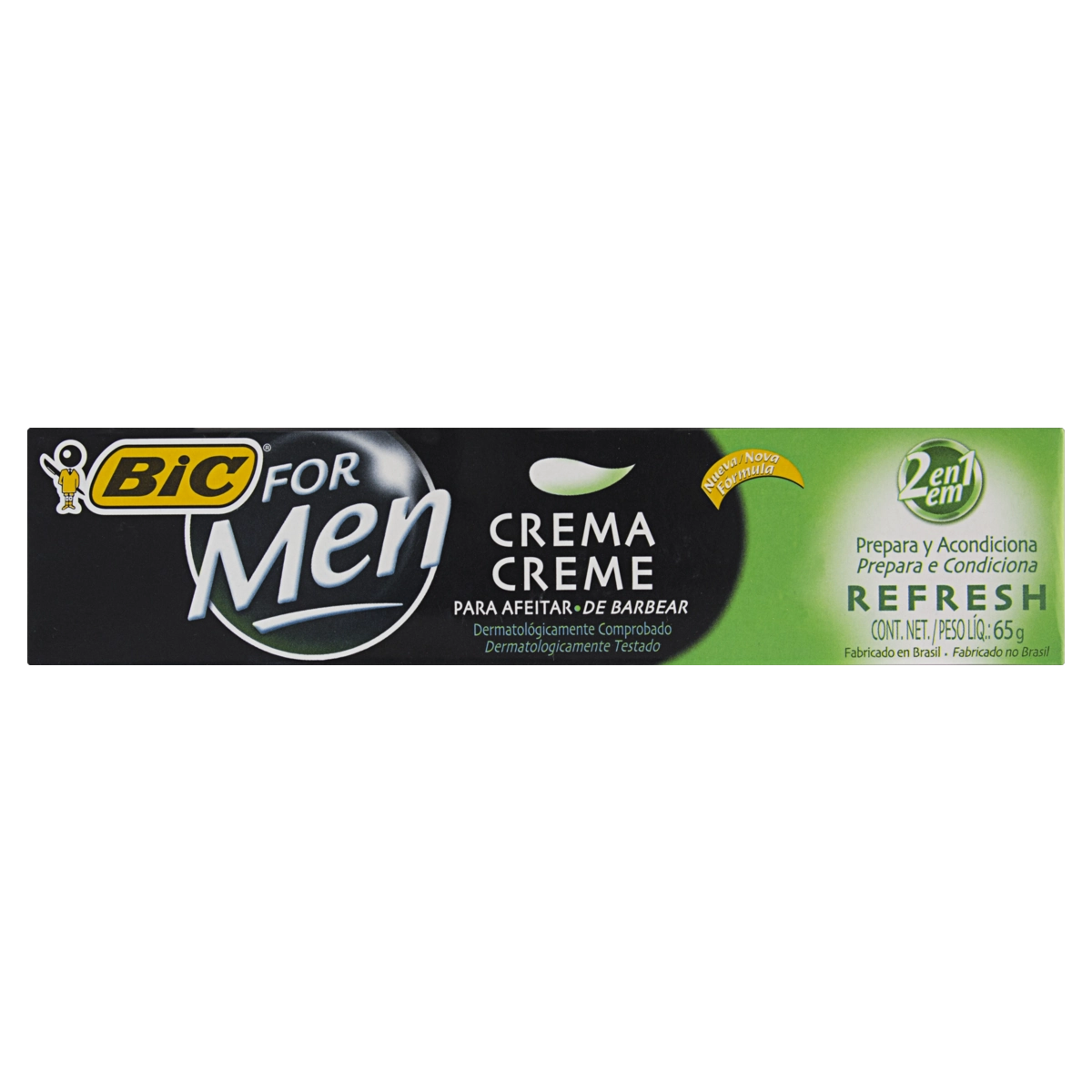 Creme De Barbear 2 Em 1 Refresh Bic For Men Caixa 65g