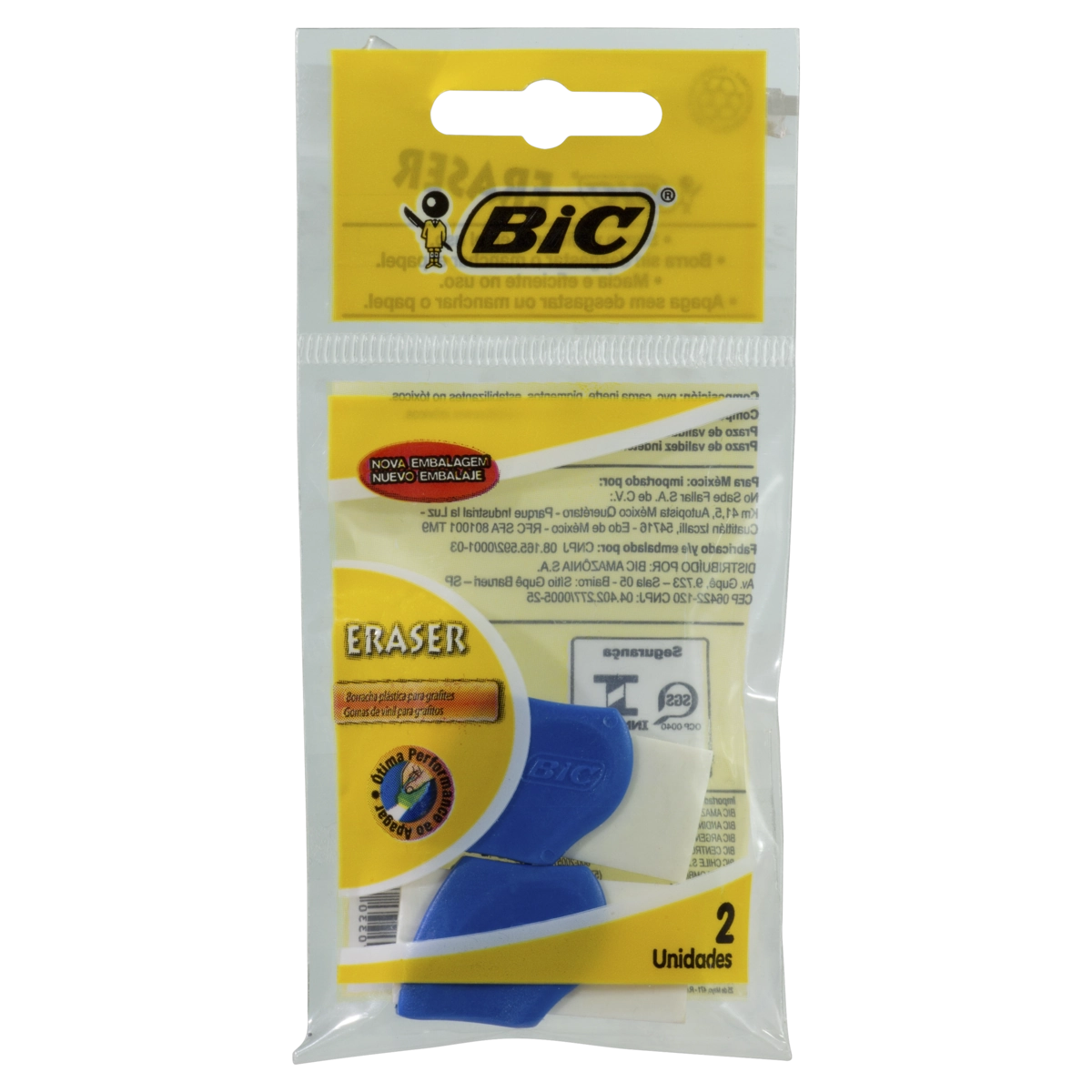 Borracha Plástica Branca Bic 2 Unidades
