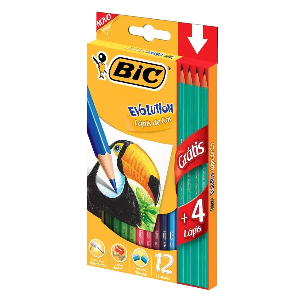 Lapis De Cor Bic Evolution 12 Cores Gts 2 Lapis