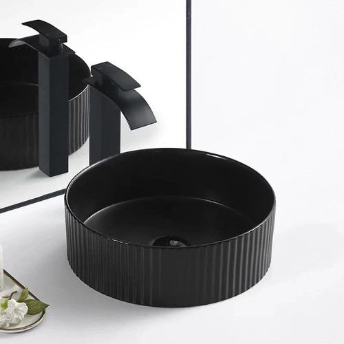 Cuba Evier Redonda Black Matte Preto Fosco Frisada