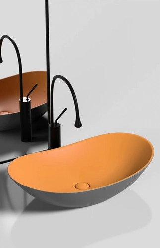 Cuba Apoio Evier Milano Matte Orange Gray Lavabo Banheiro