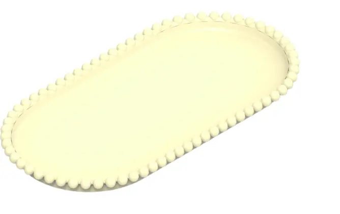 Bandeja Oval 13x25 C/bordas De Esfera Amarelo Candy