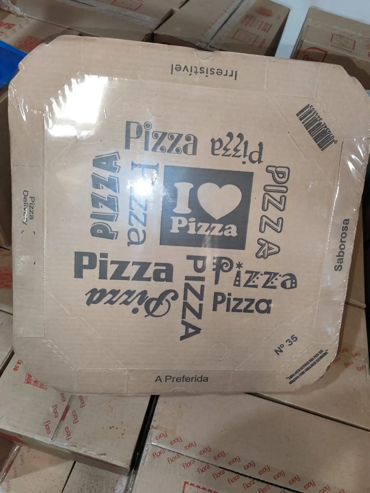 Embal Oitavada P/pizza N35 C 25 Pares I Love You Pizza