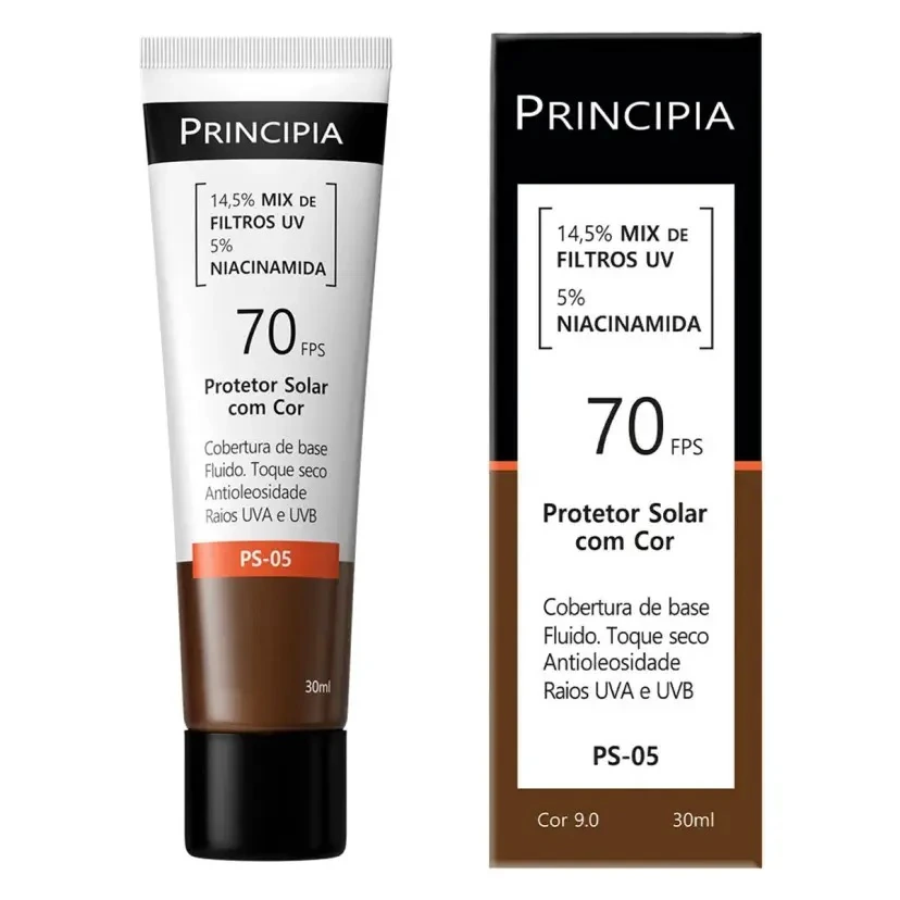 Protetor Solar Facial Principia Skincare Ps 05 14,5 Mix De Filtros Uv 5 Niacinamida Fps 70 Cor 9 0 3