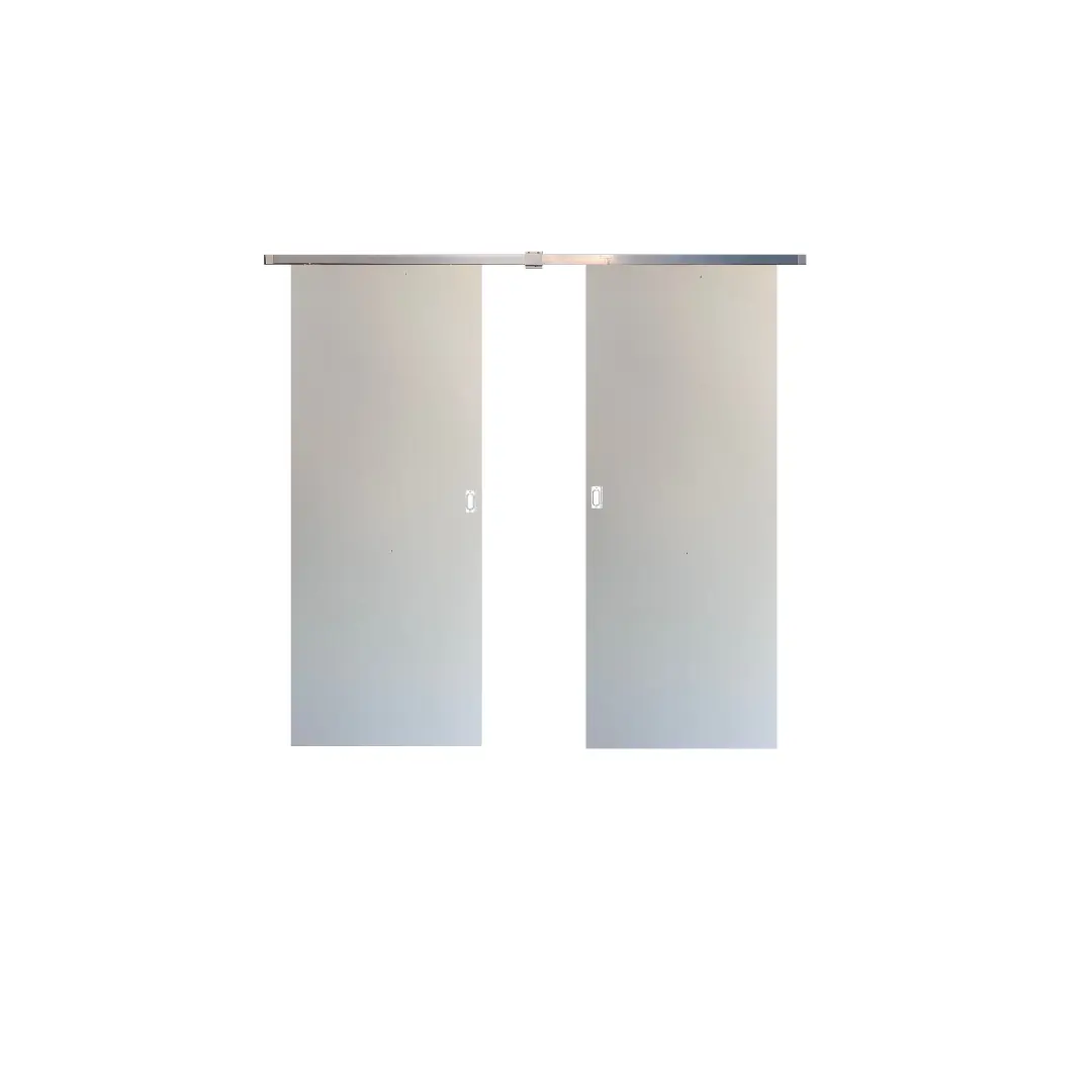 Porta De Correr Dupla Branco Prime 210x120 C/kit Aluminio