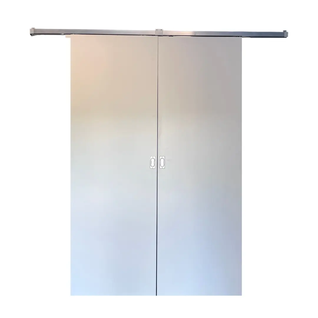 Porta De Correr Dupla Branco Prime 210x140 C/kit Aluminio