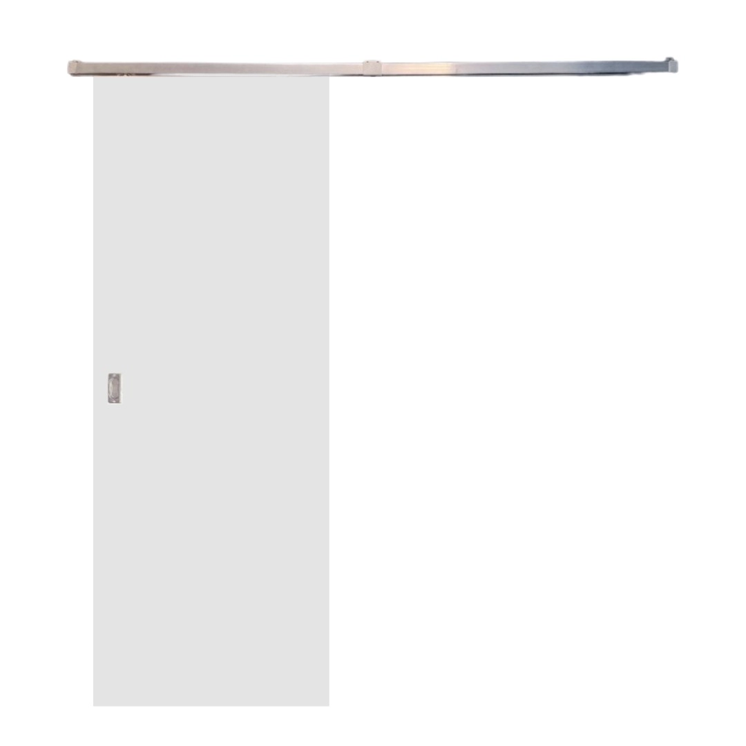 Porta De Correr Branco Prime 210x80 Com Kit Aluminio