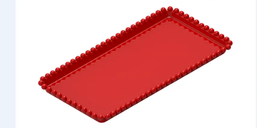 Bandeja Esfera Retang 25x13 Verm
