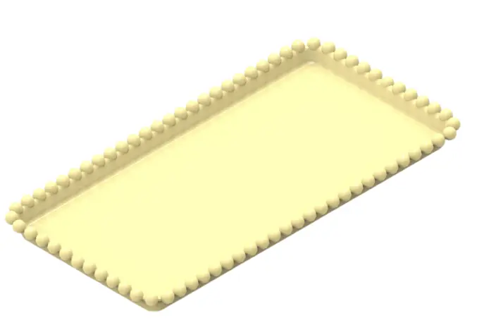 Bandeja Retangular 13x25 C/bordas De Esfera Amarelo Candy