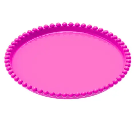 Bandeja Redonda 18 C/bordas De Esfera Pink