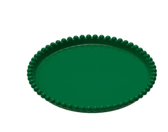 Bandeja Redonda 18 C/bordas De Esfera Verde